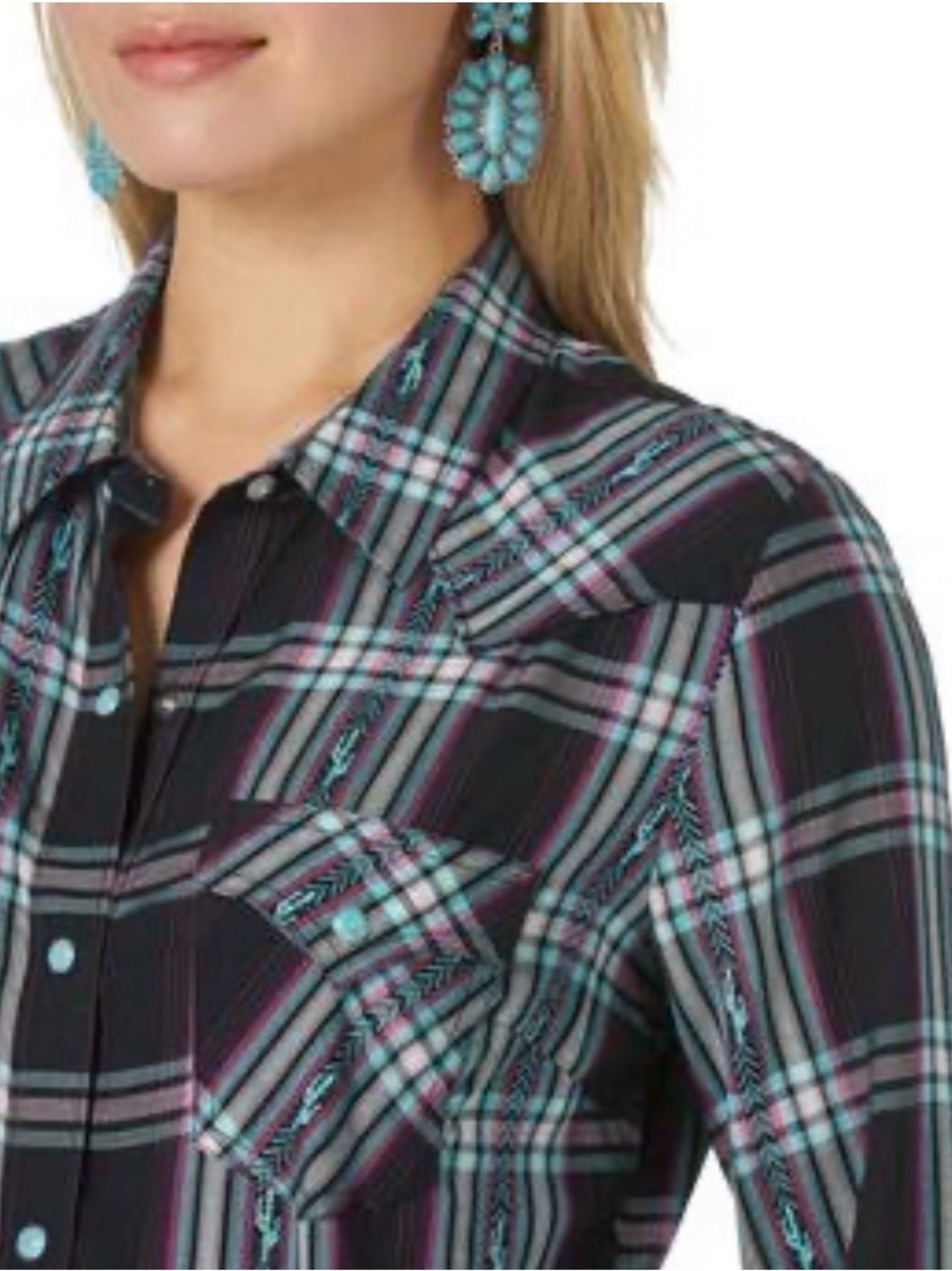 Wrangler Retro | Western Snap Shirt | Size = L - Picture 3 of 12